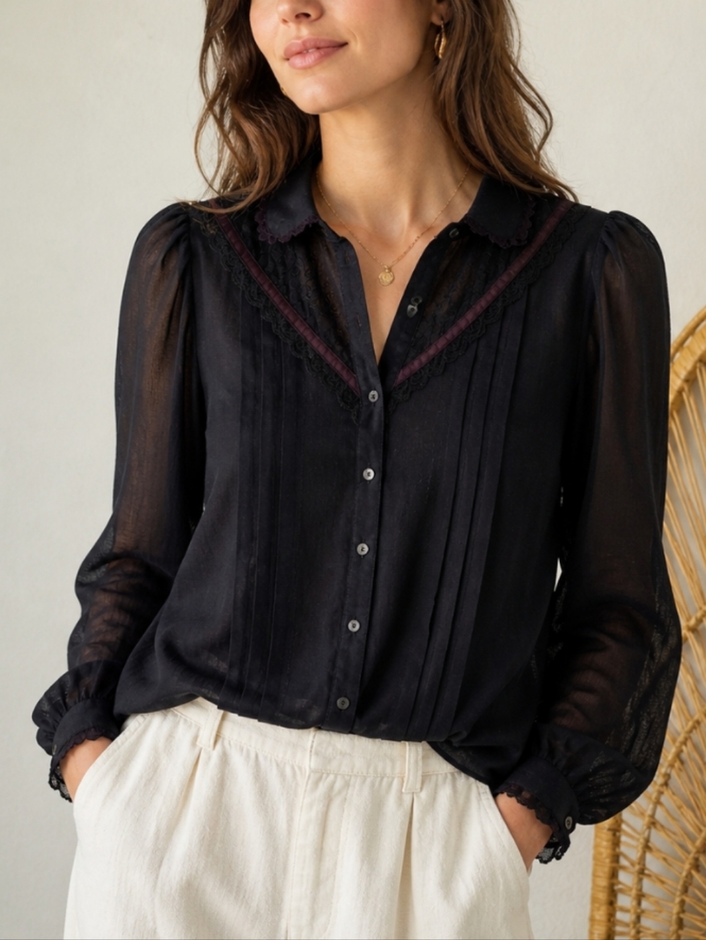 Gunne Sax Jessica's Gunnies 70s button down top